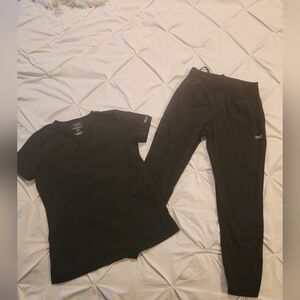 Cherokee Black Jogger Scrub Set